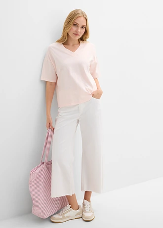 T-shirt oversize 100% coton • rose clair-blanc imprimé • Boutique bonprix