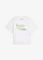 T-shirt large 100% coton, Couleur: blanc-vert vif imprimé