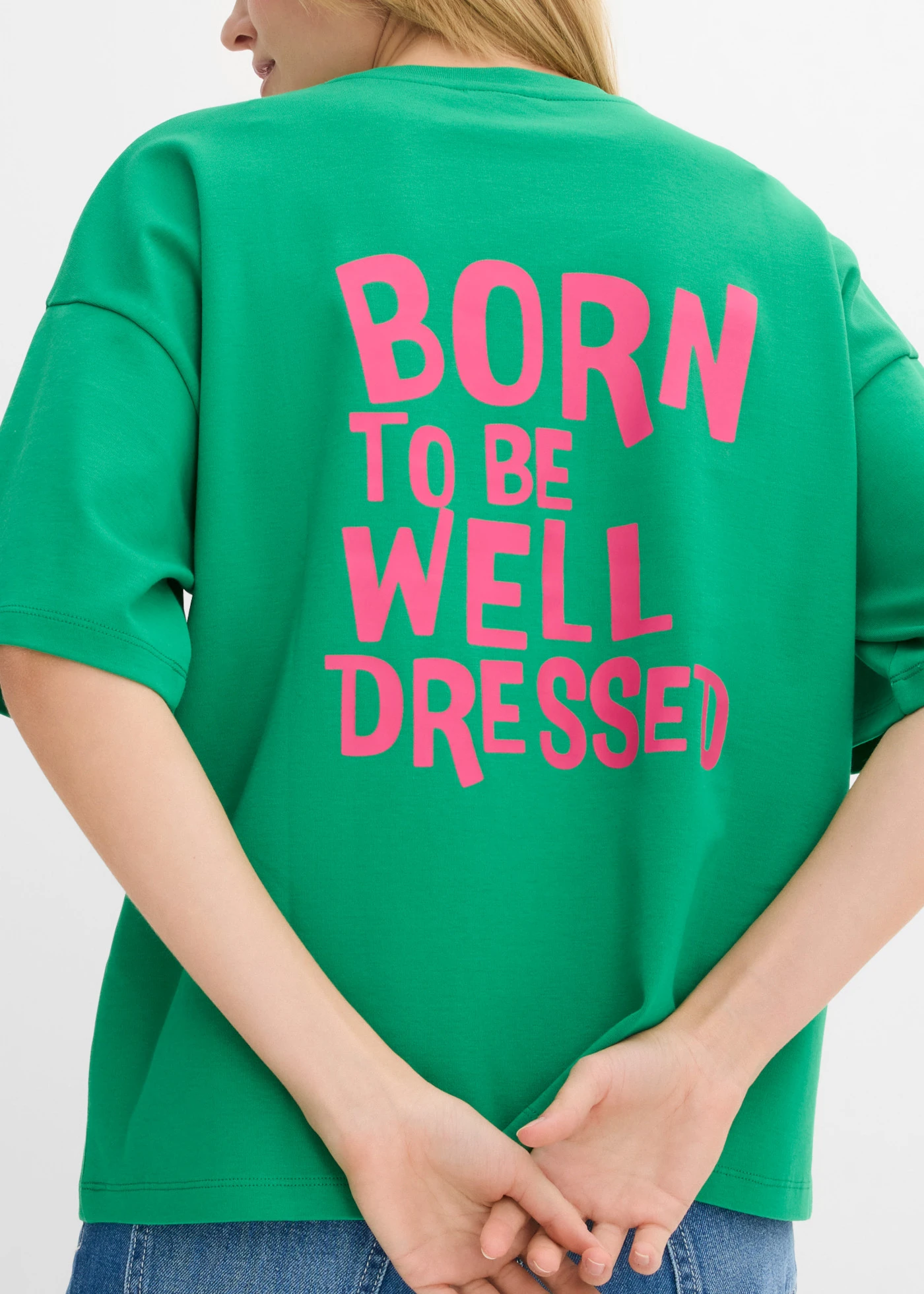 Oversize-tričko z čistej bio bavlny • zelený drahokam-pinklady • obchod bonprix
