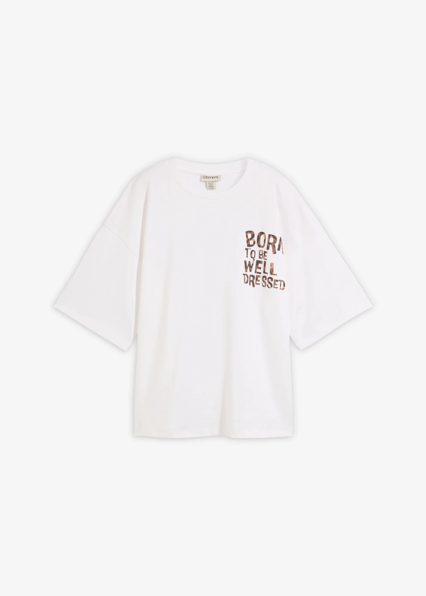 Oversize-tričko z čistej bio bavlny • biela-leopard • obchod bonprix