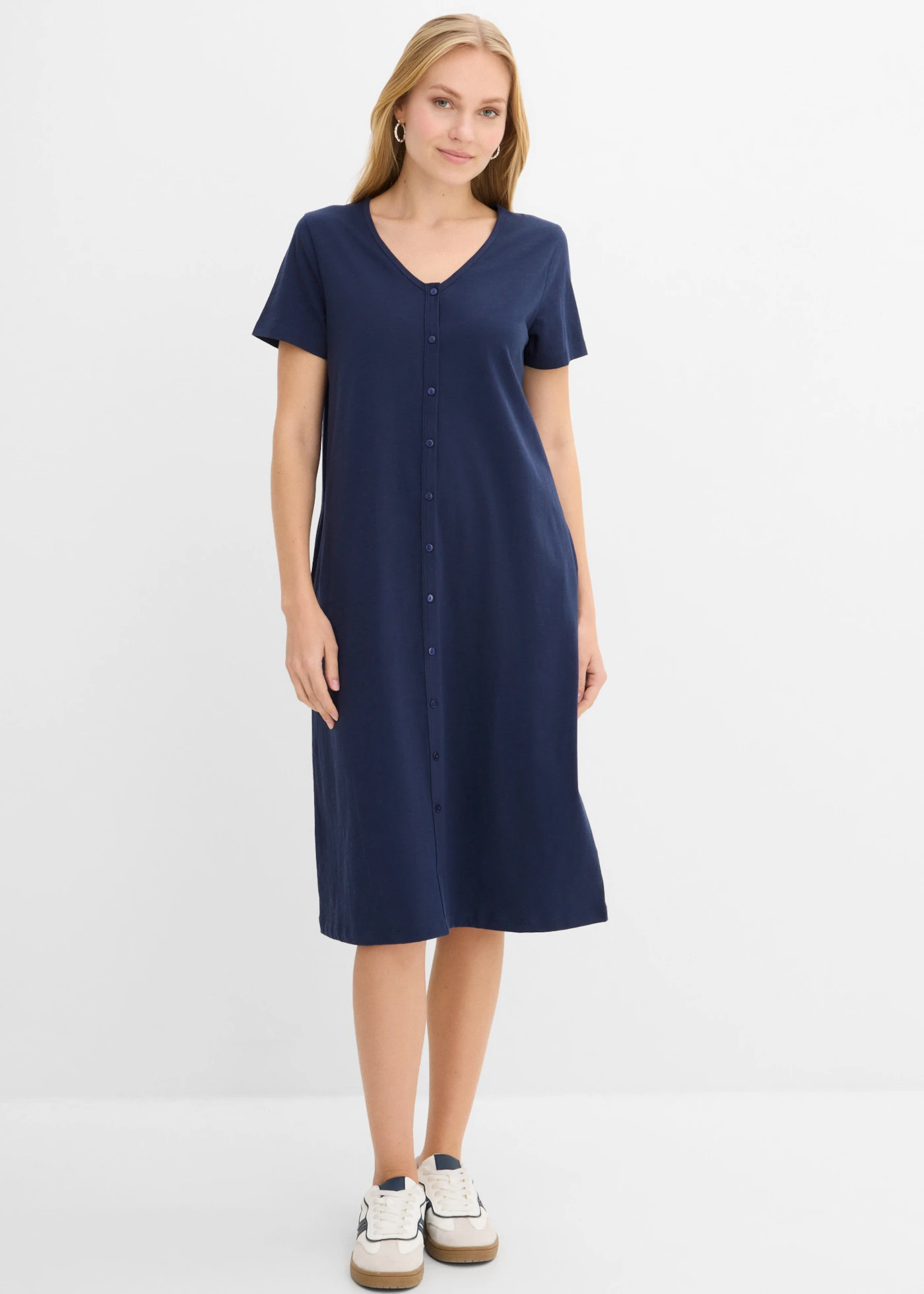 Robe en jersey 100% coton • bleu foncé • Boutique bonprix