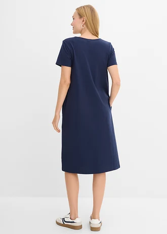 Robe en jersey 100% coton • bleu foncé • Boutique bonprix