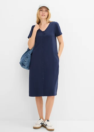 Robe en jersey 100% coton • bleu foncé • Boutique bonprix