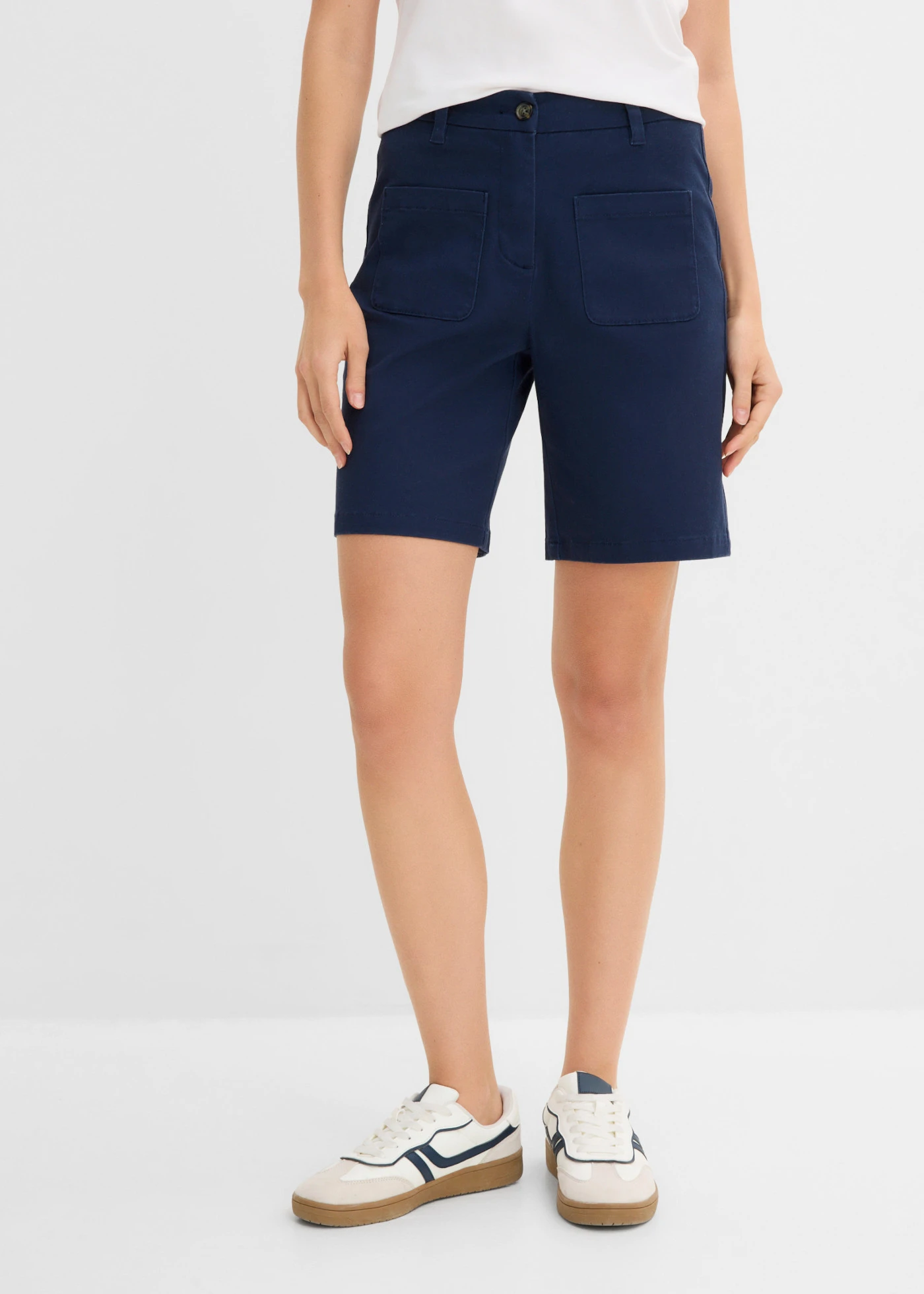 Bermuda en coton extensible • bleu foncé • Boutique bonprix