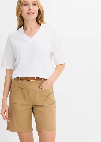 Bermuda en coton extensible • camel mat • Boutique bonprix