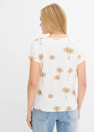 T-shirt van puur biologisch katoen • wolwit met print • bonprix online shop