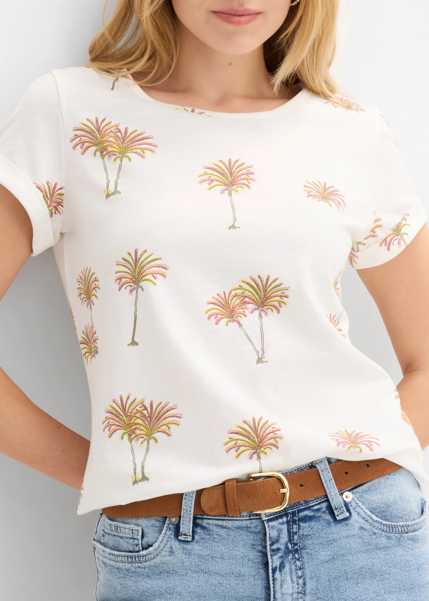 T-shirt 100% coton • écru imprimé • Boutique bonprix