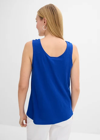 Top van biologisch katoen • kobaltblauw met print • bonprix online shop