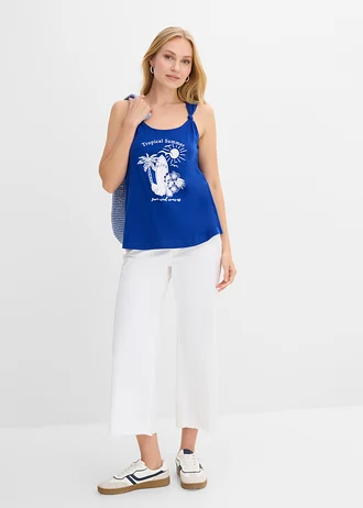 Top 100% coton • bleu cobalt imprimé • Boutique bonprix
