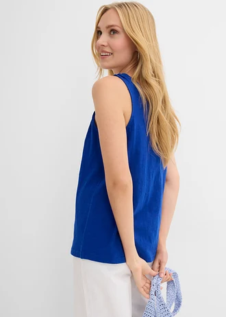 Maiou din bumbac organic 100% • albastru cobalt cu imprimeu • magazin bonprix