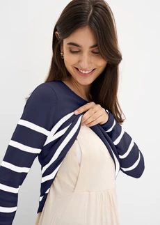 Pull de grossesse et d’allaitement en maille légère • bleu foncé-blanc rayé • Boutique bonprix
