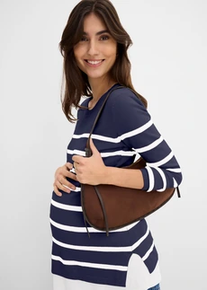 Pull de grossesse et d’allaitement en maille légère • bleu foncé-blanc rayé • Boutique bonprix