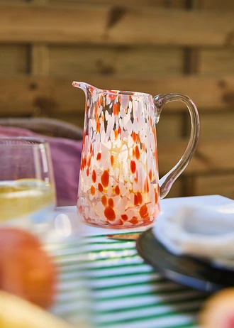 Karafa na vodu, farba: biela/oranžová