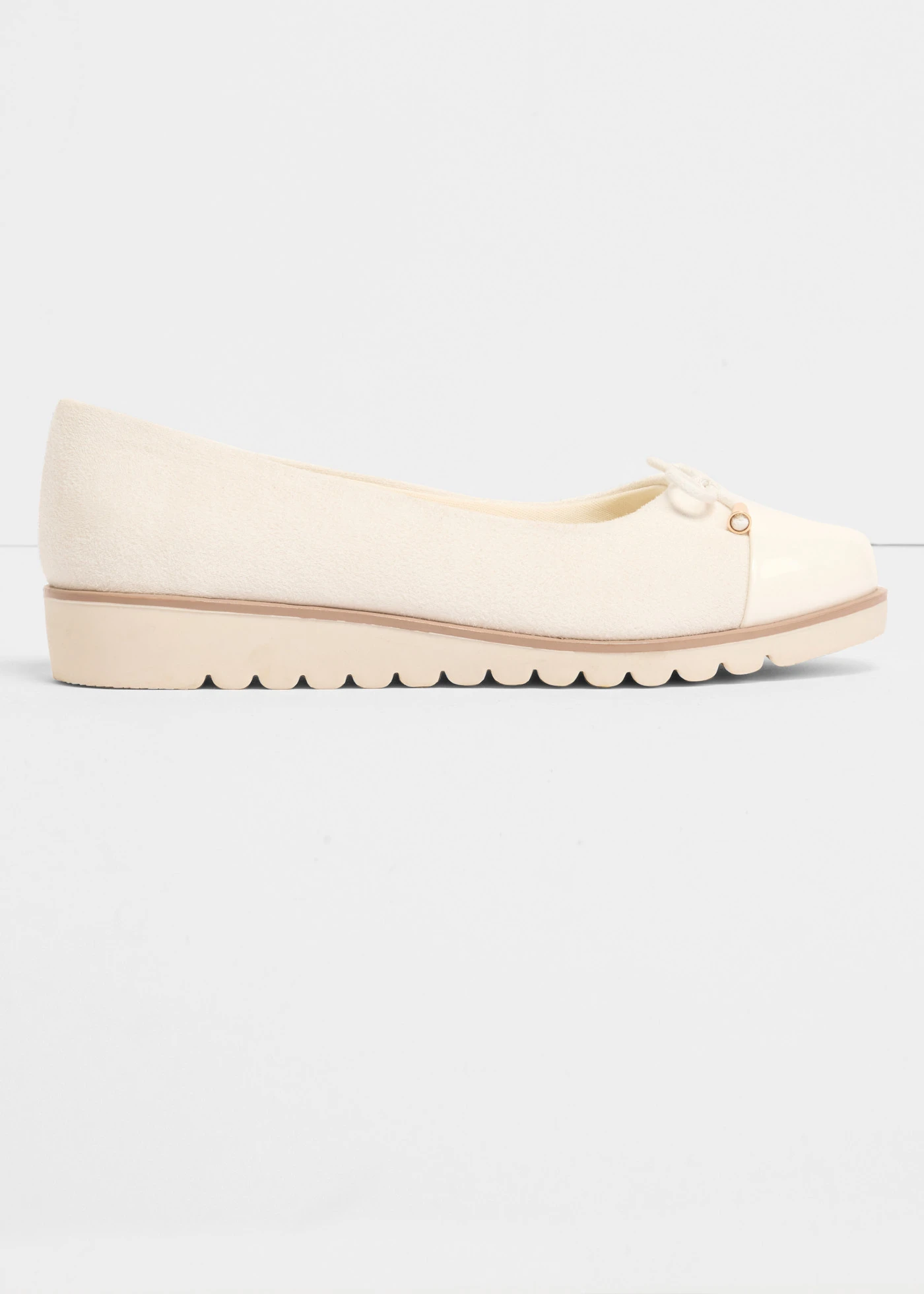 Ballerina's met gewatteerde binnenzool • crème • bonprix online shop