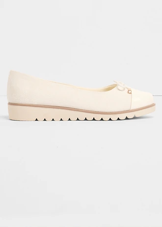 Balerina kipárnázott talpbetéttel • krém • bonprix áruház