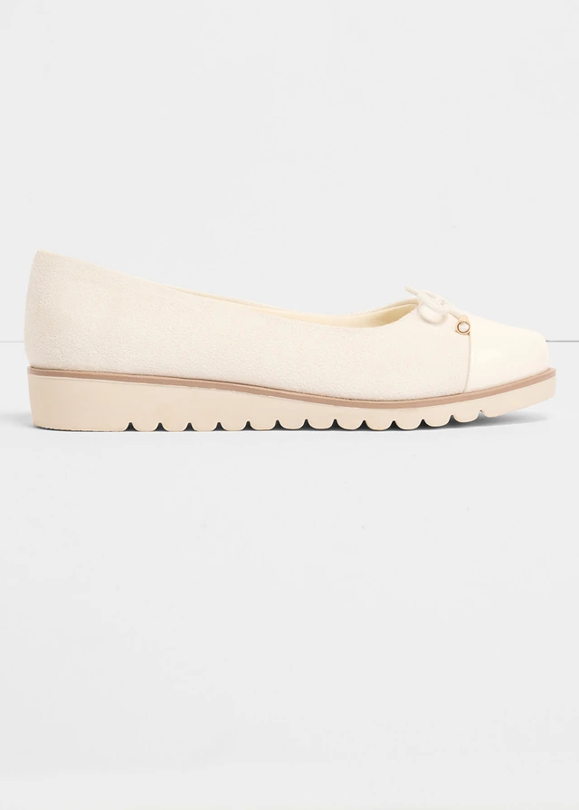 Balerina kipárnázott talpbetéttel • krém • bonprix áruház