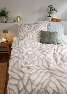 Parure de lit en linon, Couleur: taupe-beige