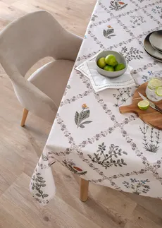 Obrus z bawełny organicznej • oliwkowo-beżowy • sklep bonprix