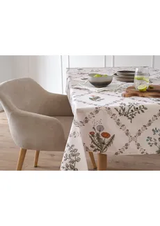 Tafelkleed van biologisch katoen • olijfgroen-beige • bonprix online shop