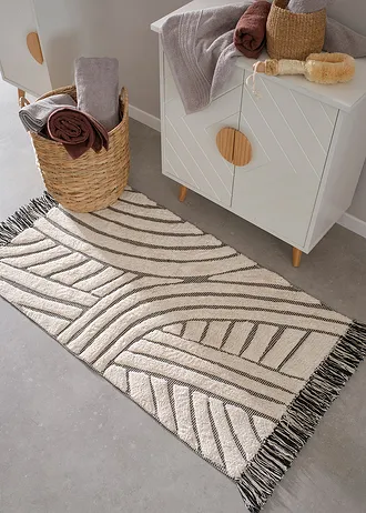 Tapis de bain à motif graphique • écru graphique • Boutique bonprix