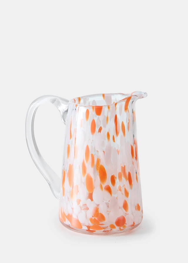 Glazen kan, Kleur: wit...-oranje
