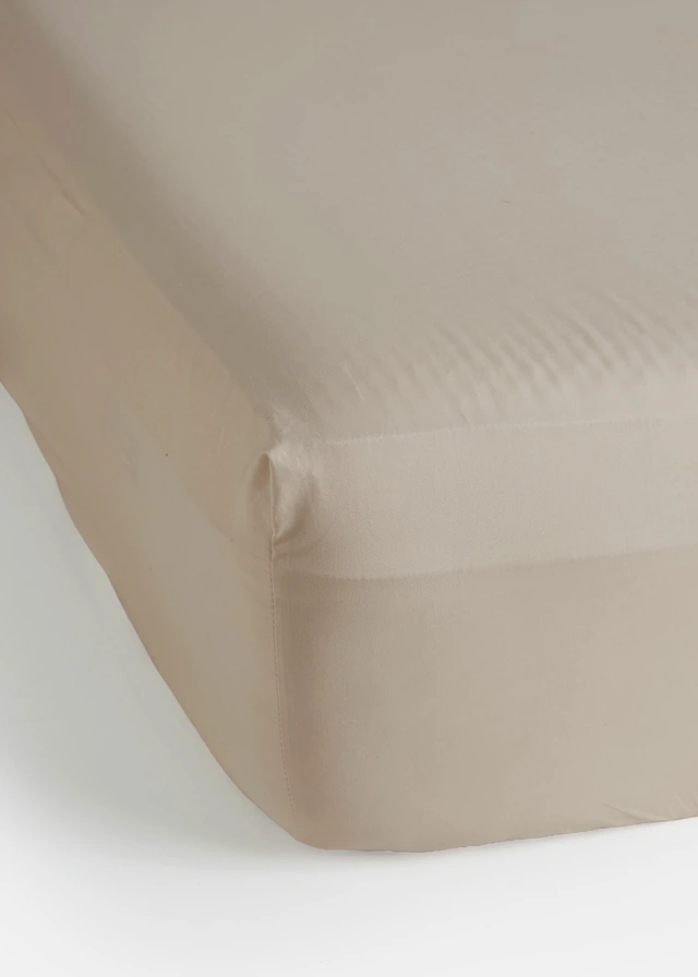 Drap-housse en percale • marron clair • Boutique bonprix