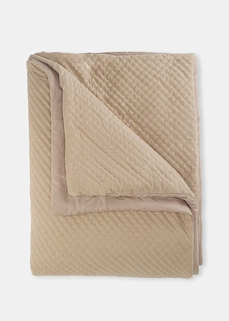 Aksamitna narzuta na łóżko • jasnobrązowy • sklep bonprix