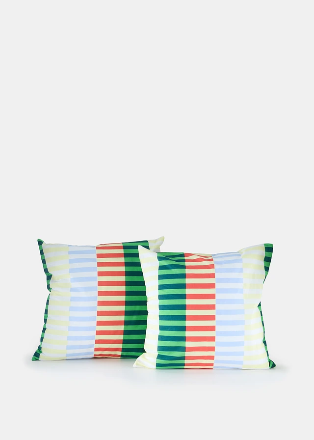 Față de pernă cu dungi colorate (set/2 buc.)