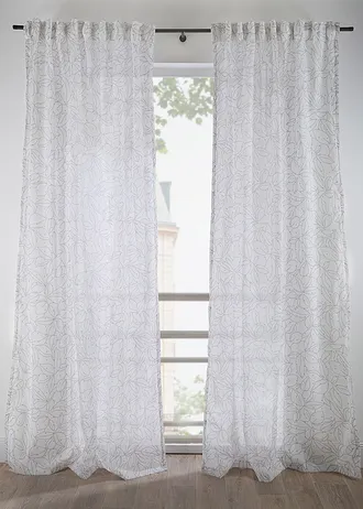 Gordijn van robuust polyester (2 stuks) • wit-rookgroen-grijs • bonprix online shop