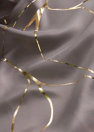 Draperie de întunecare cu imprimeu lucios (1 buc.) • maro/auriu • magazin bonprix