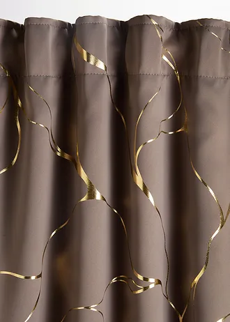 Rideau obscurcissant à imprimé brillant (1 pce) • marron/doré • Boutique bonprix