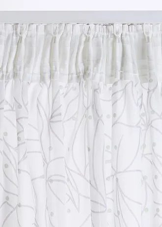 Firana z poliestru z recyklingu (2 szt.) • biały-dymny zielony-szary • sklep bonprix