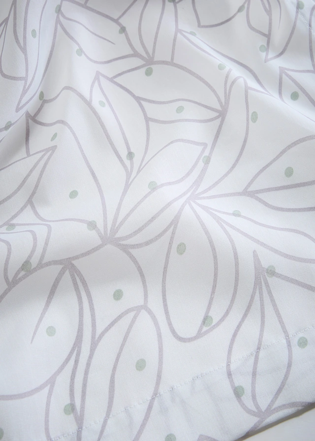 Gordijn van robuust polyester (2 stuks), Kleur: wit-rookgroen-grijs