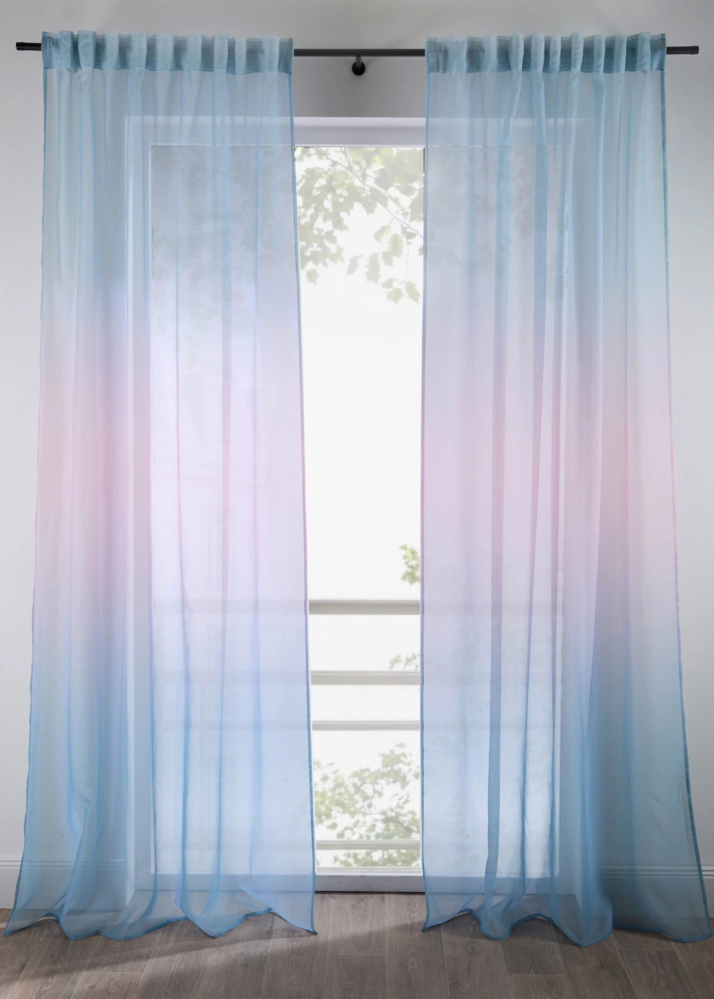 Záclona s potiskem (1 ks v balení) • světle modro-světle růžová • bonprix obchod