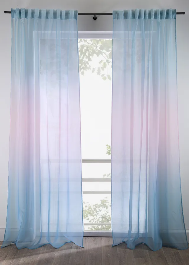 Záclona s potlačou (1 ks) • svetlomodrá + svetloružová • obchod bonprix