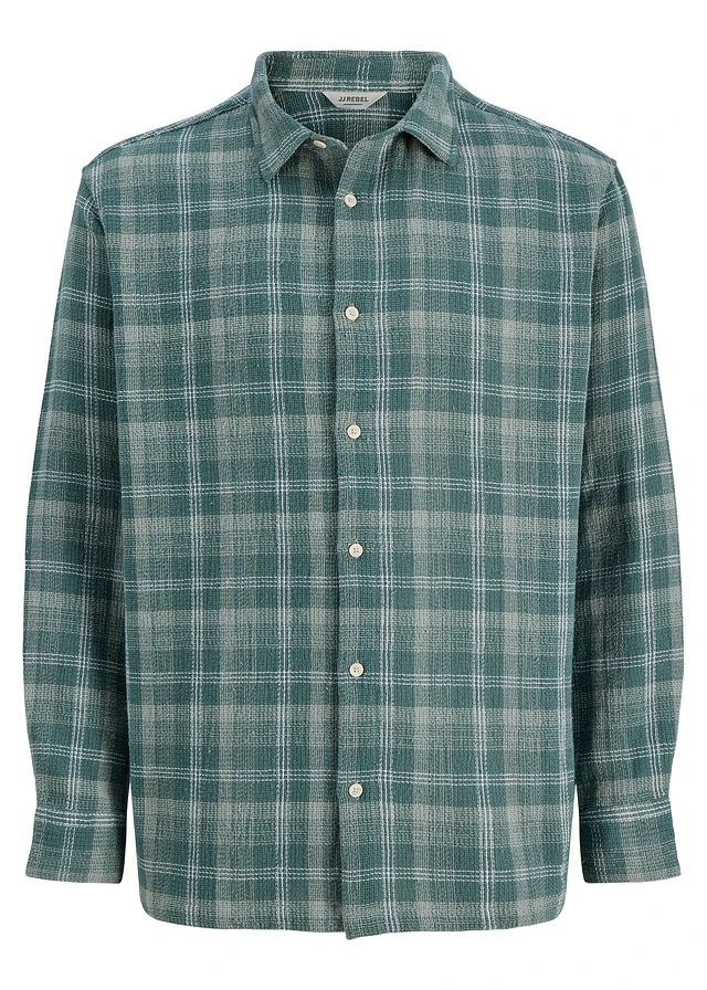 Chemise manches longues JJ REBEL, Couleur: gris vert carreaux