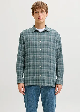 JJ REBEL Overhemd met lange mouwen • grijsgroen geruit • bonprix online shop