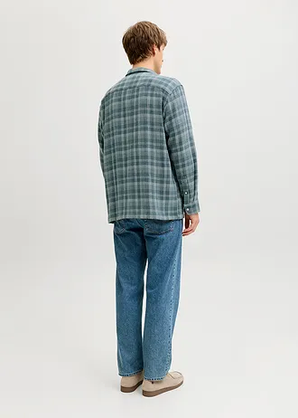 Cămașă cu mâneci lungi JJ REBEL • gri-verde cadrilat • magazin bonprix