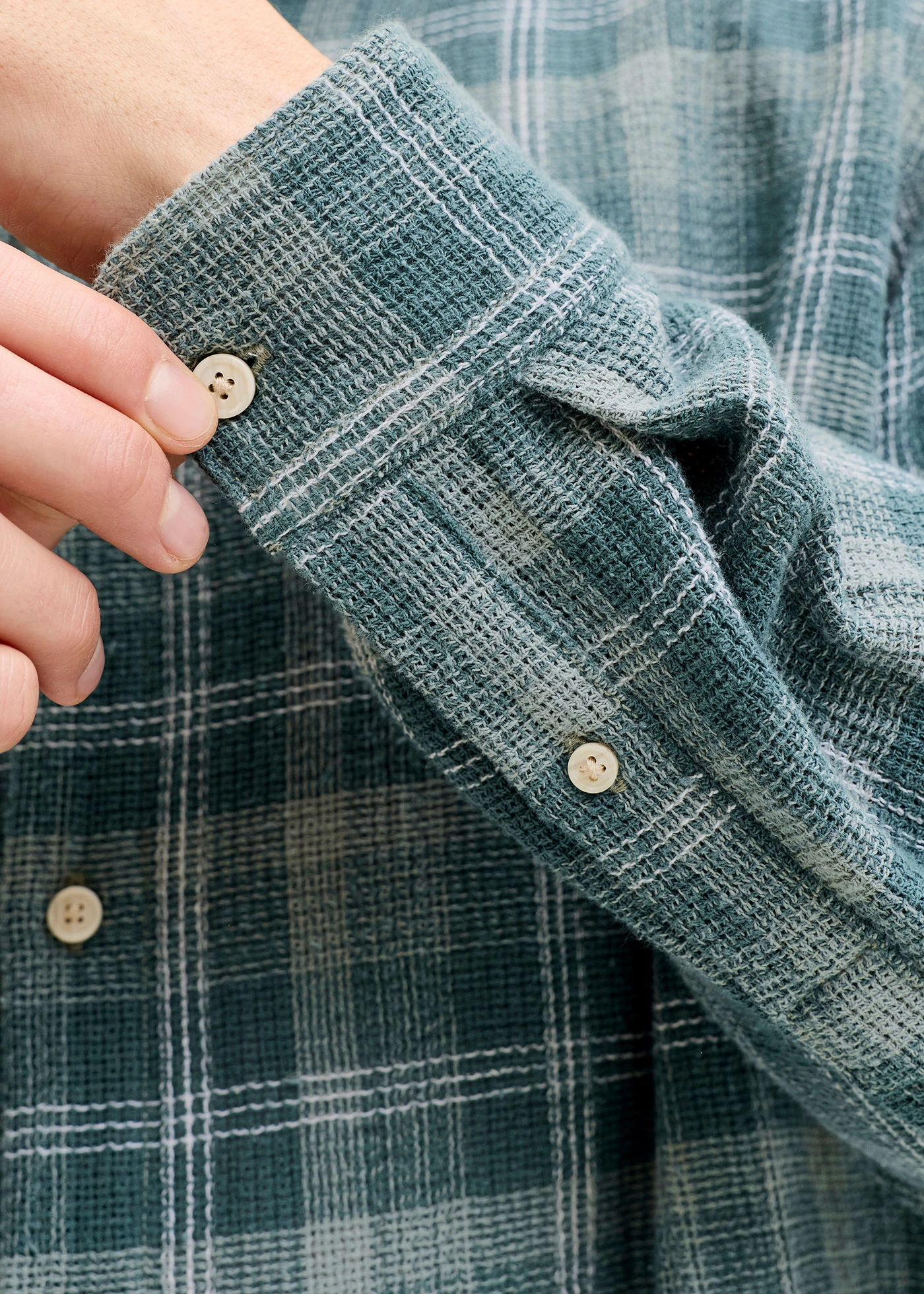 Košile s dlouhým rukávem JJ REBEL • šedozelená kostka • bonprix obchod