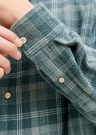 Cămașă cu mâneci lungi JJ REBEL • gri-verde cadrilat • magazin bonprix