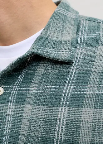 Košeľa s dlhým rukávom, JJ REBEL • sivozelená károvaná • obchod bonprix