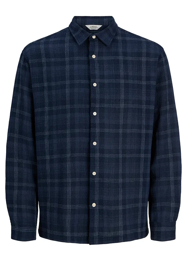 JJ REBEL Overhemd met lange mouwen • inktblauw geruit • bonprix online shop