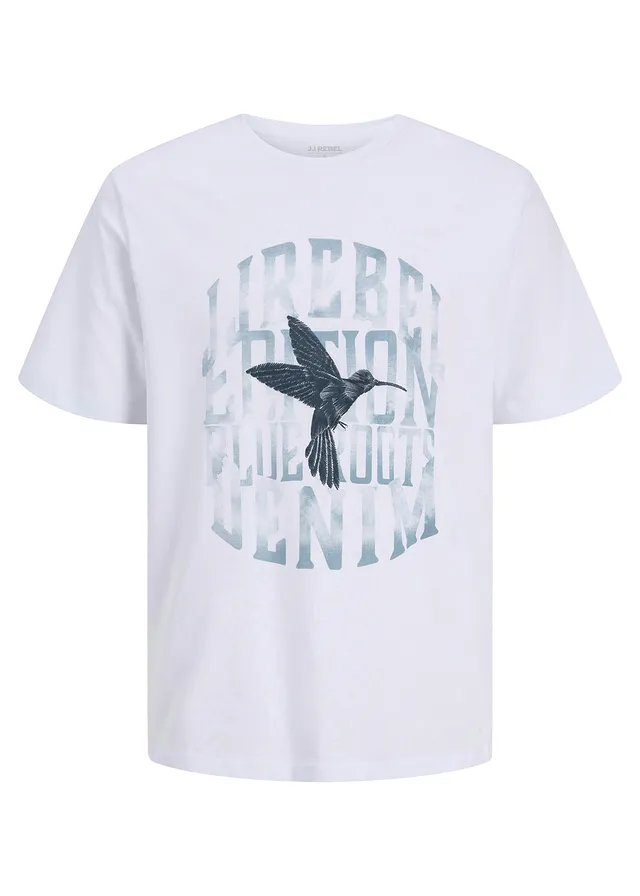 T-shirt JJ REBEL 100% coton • blanc imprimé • Boutique bonprix