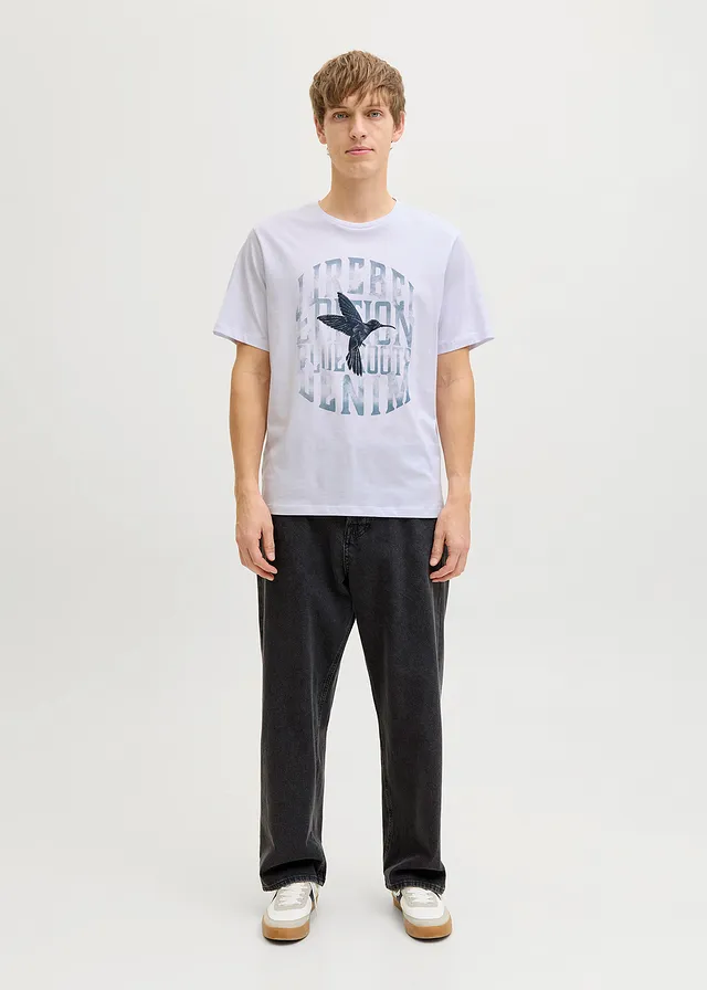 T-shirt JJ REBEL 100% coton, Couleur: blanc imprimé