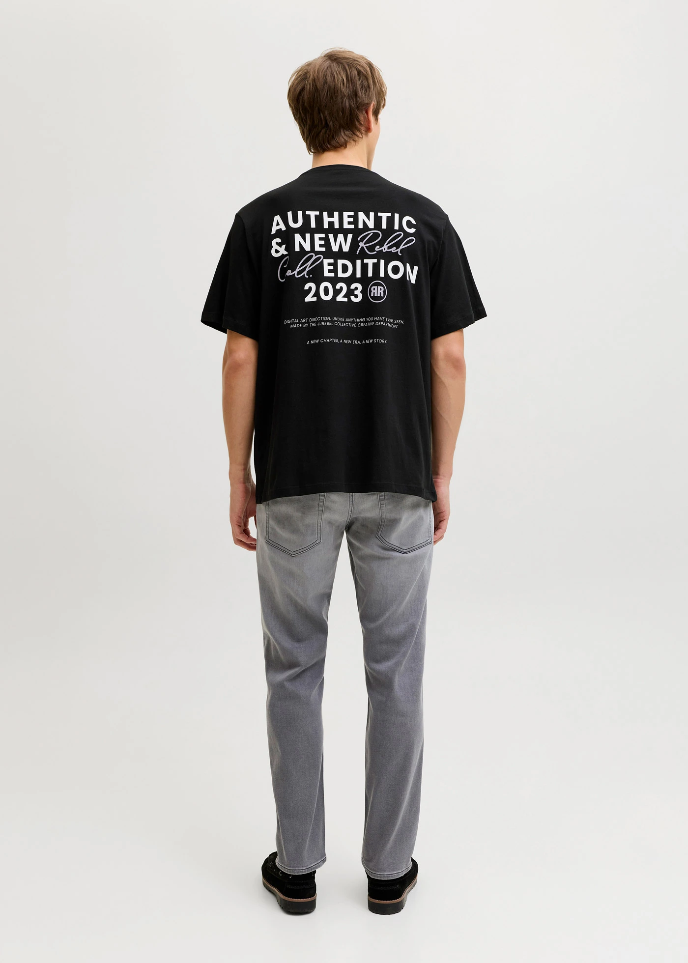 T-shirt JJ REBEL z czystej bawełny • czarny z nadrukiem • sklep bonprix