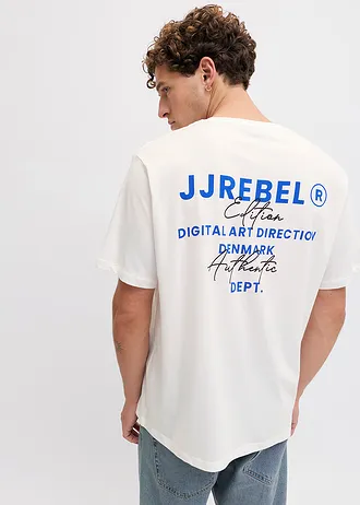 T-shirt JJ REBEL z czystej bawełny • biały z nadrukiem • sklep bonprix