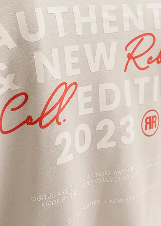 Sweater JJ REBEL, regular fit • beige met print • bonprix online shop