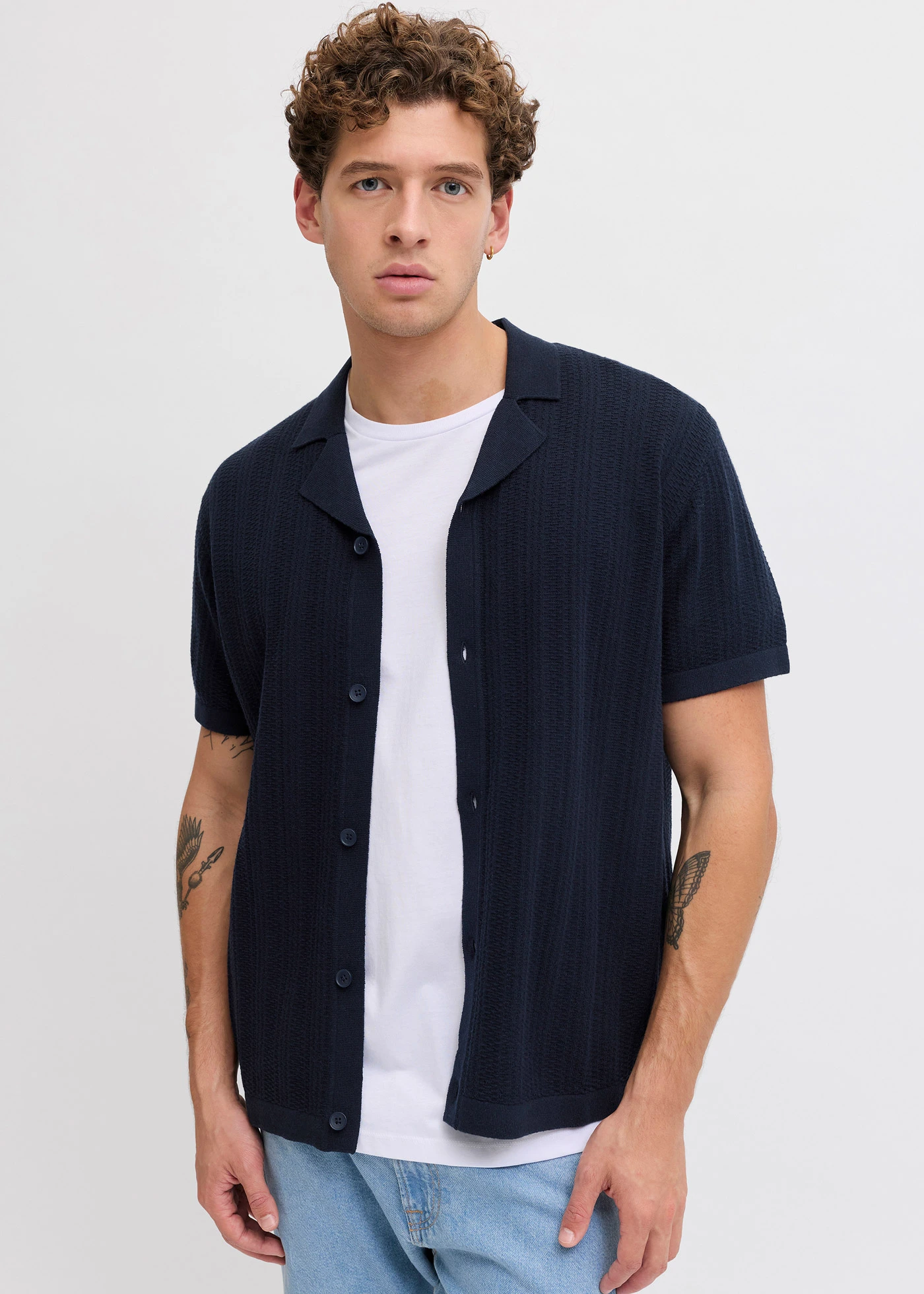 Polo en maille JJ REBEL • bleu encre • Boutique bonprix