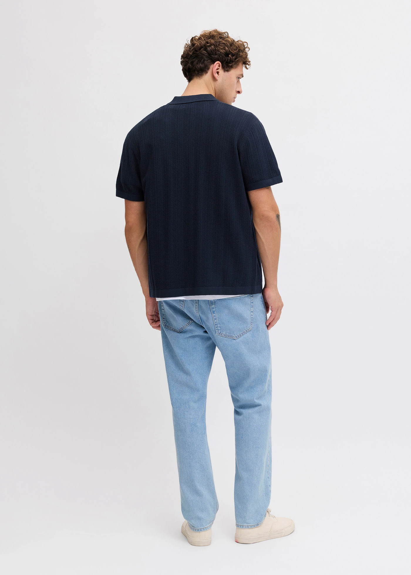 Fijn gebreid poloshirt van JJ REBEL • inktblauw • bonprix online shop