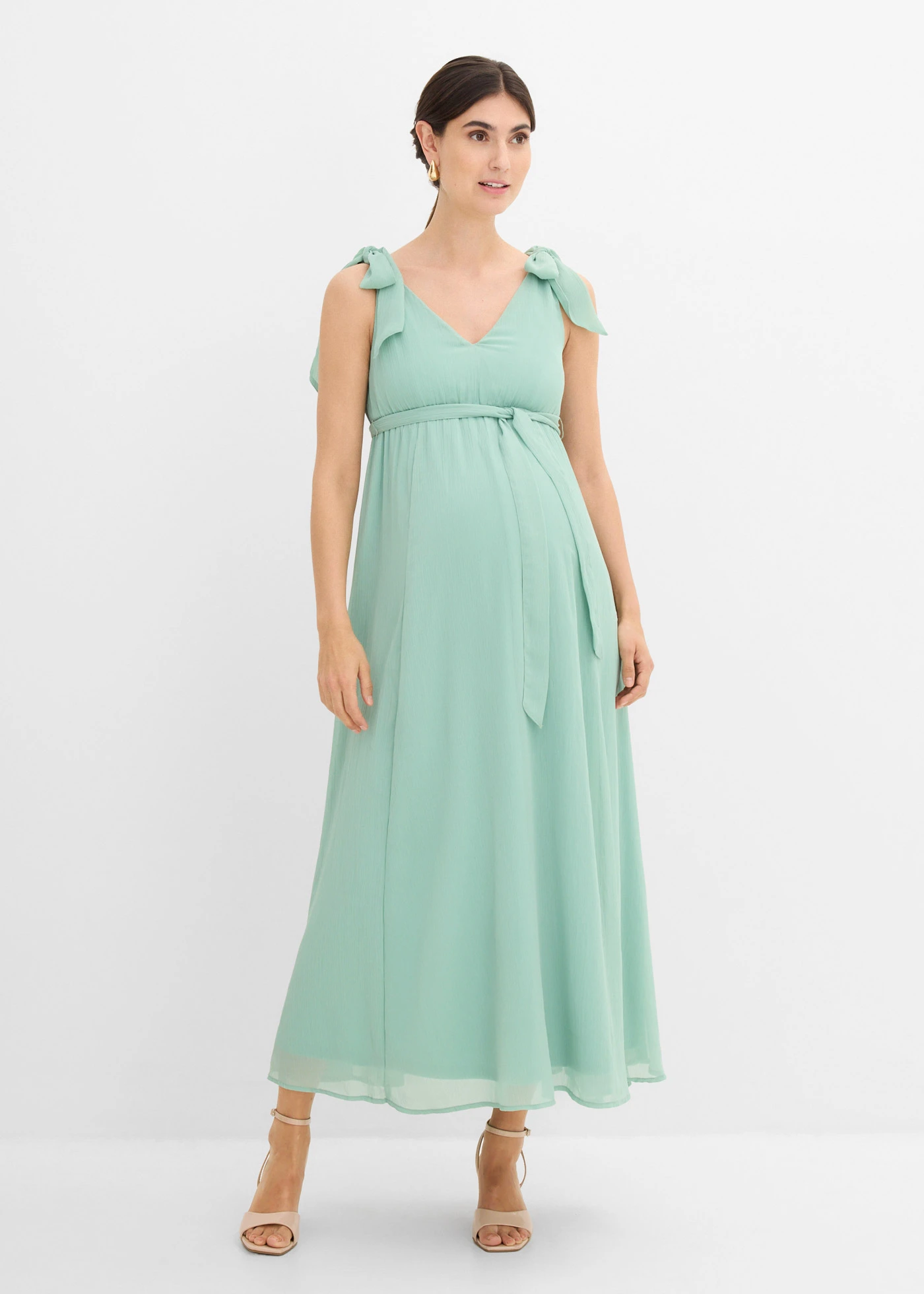 Robe de grossesse et d’allaitement à bretelles réglables • vert pastel • Boutique bonprix